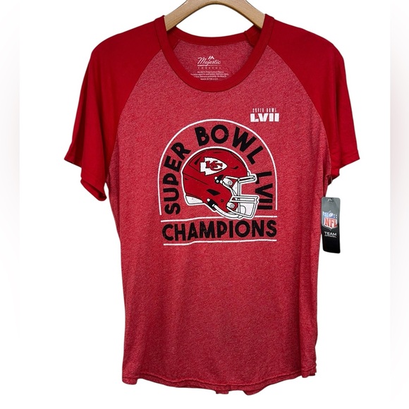 Majestic Threads Kansas City Chiefs Short Sleeve Raglan Tee Mens Large - Picture 1 of 6